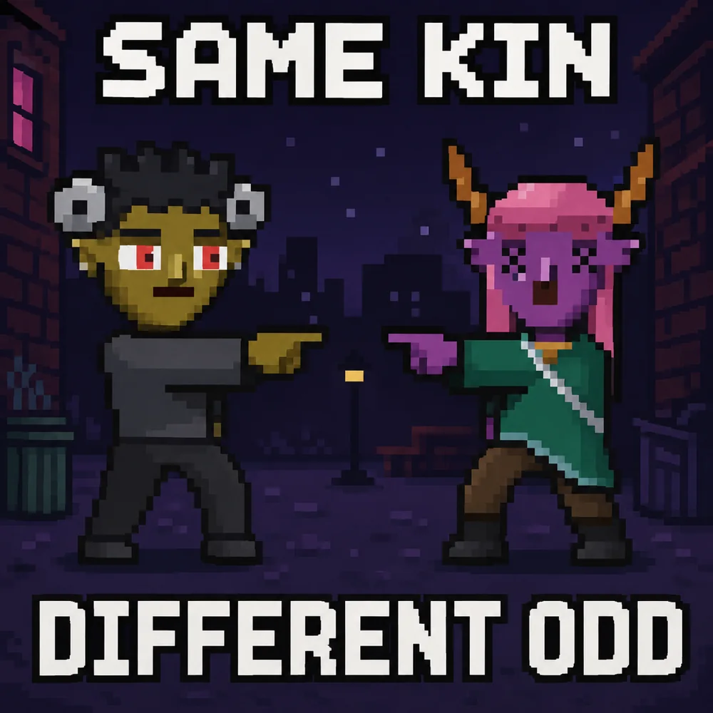 Two pixel Oddkins: same kin, different odd